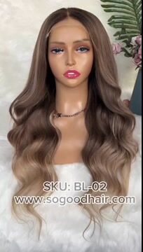 Charissa | Luxurious Soft Wave Ombre Brown to Blonde with Highlighs Raw Hair Wig